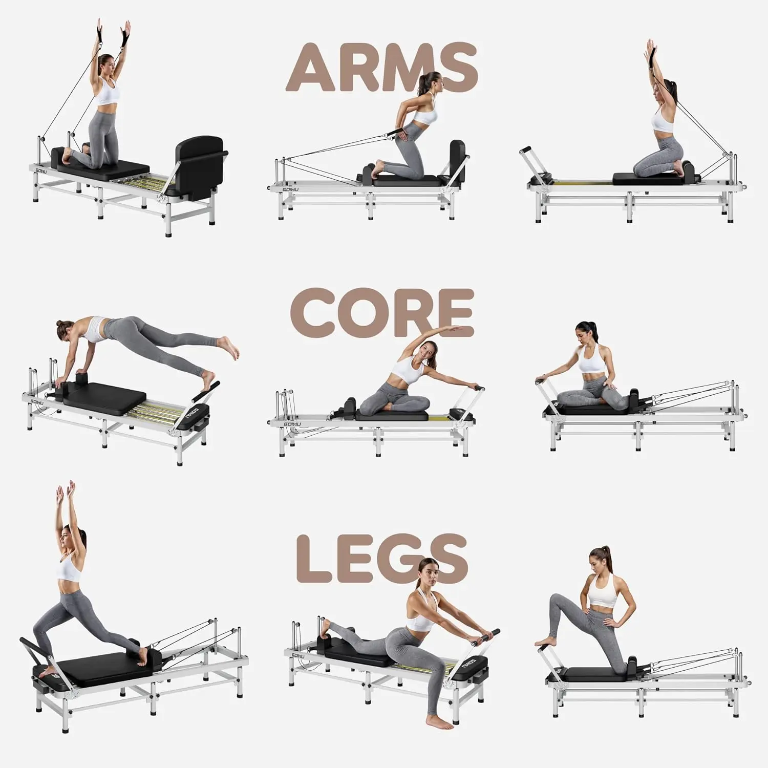 GOIMU Pilates Reformer, Foldable Reformer Pilates Machine